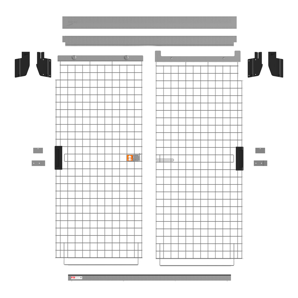 Metro SEC55S-SLKIT SlideSecure 48" Stainless Steel Sliding Door Retrofit Kit for Security Units