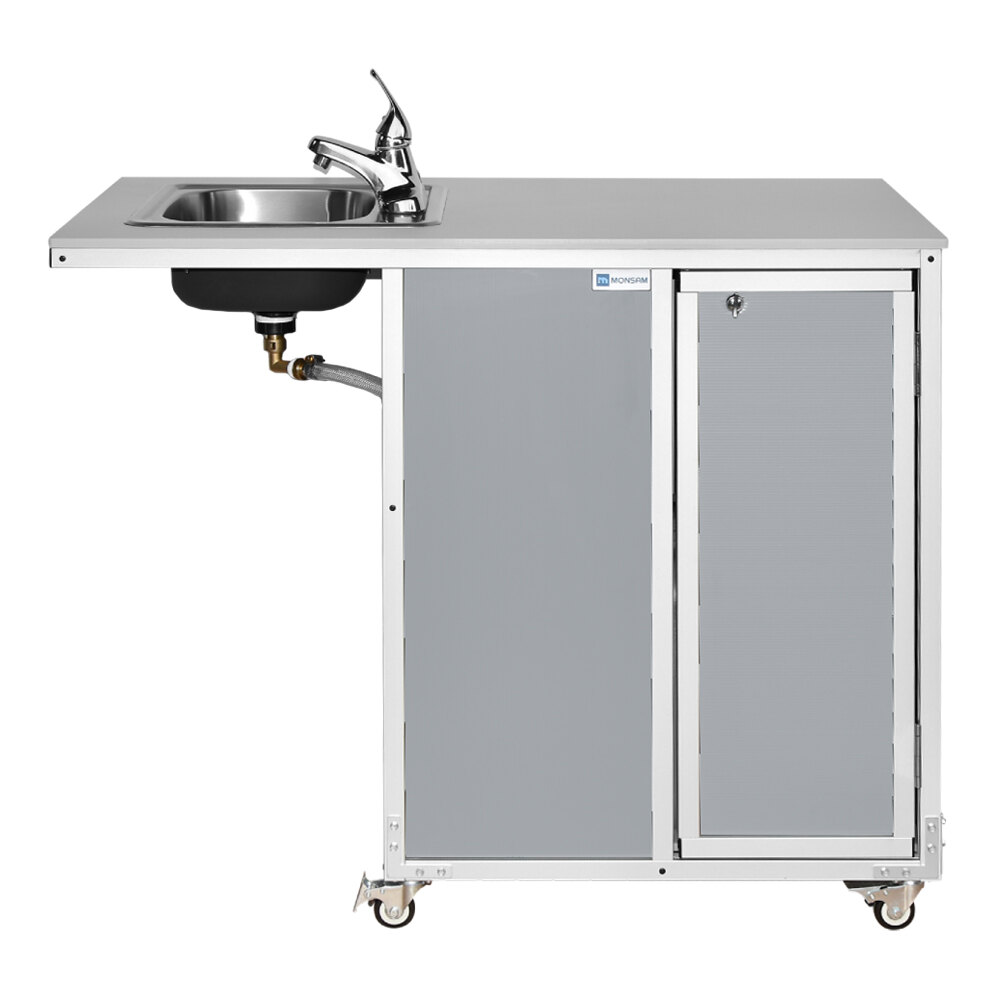 Monsam NS-2020-GRAY Gray Wheelchair Accessible Portable Self-Contained Sink
