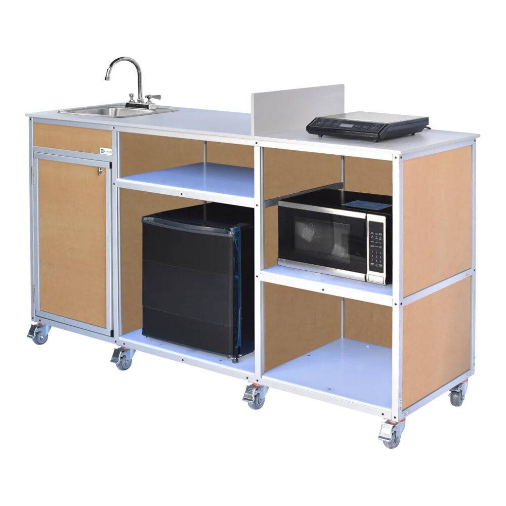 Monsam PK-001-MAPLE Maple Portable Kitchen with Self-Contained Sink