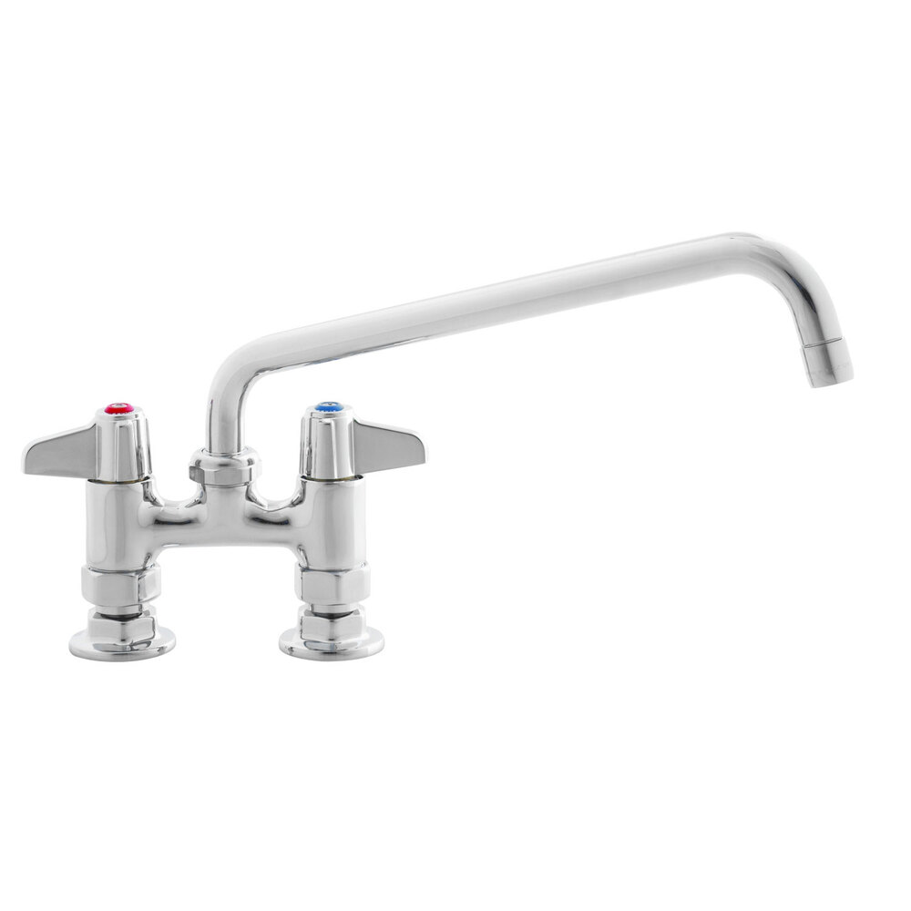 Equip by T&S 5F-4DLS10 Deck Mount Mixing Faucet with Lever Handles and 10 1/8" Swing Nozzle on 4" Centers