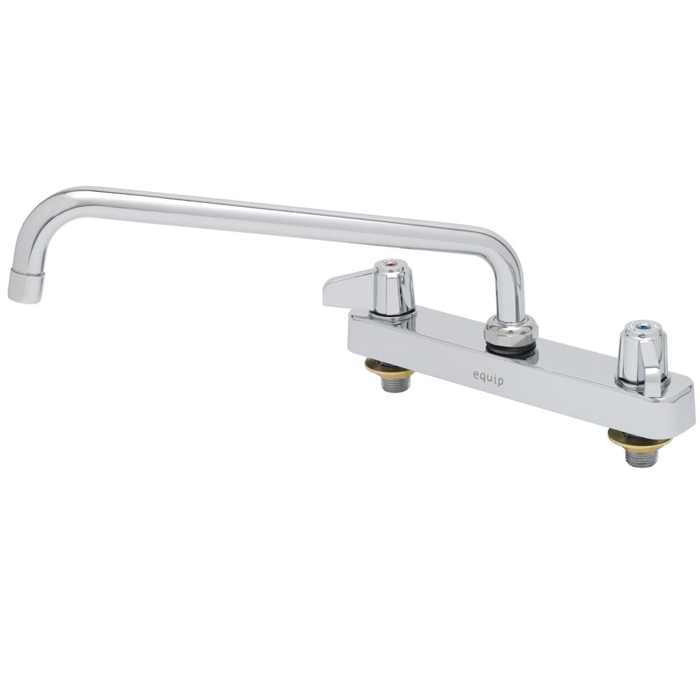 Equip by T&S 5F-8CLX10 Deck Mounted Workboard Faucet with 10 1/8" Swing Spout, 8" Centers, 5.03 GPM Laminar Flow Device, Cerama Cartridges, and Lever Handles