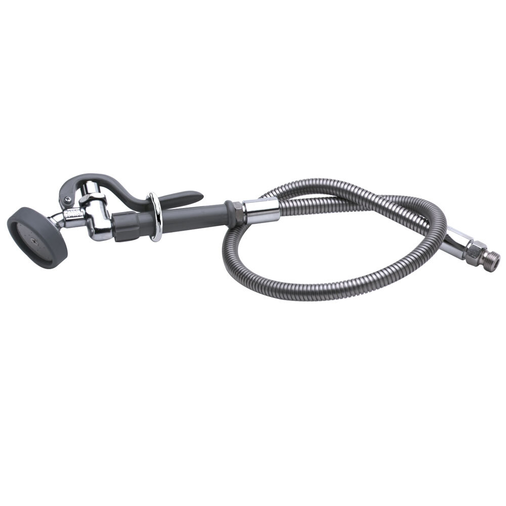 T&S B-0958 1.15 GPM Angled Spray Valve with 44" Clear Vinyl Hose and 1/2" NPT Male Connection