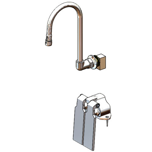 T&S B-0509-537K Ledge Mount Double Pedal Valve with 5 9/16" Rigid Dummy Gooseneck