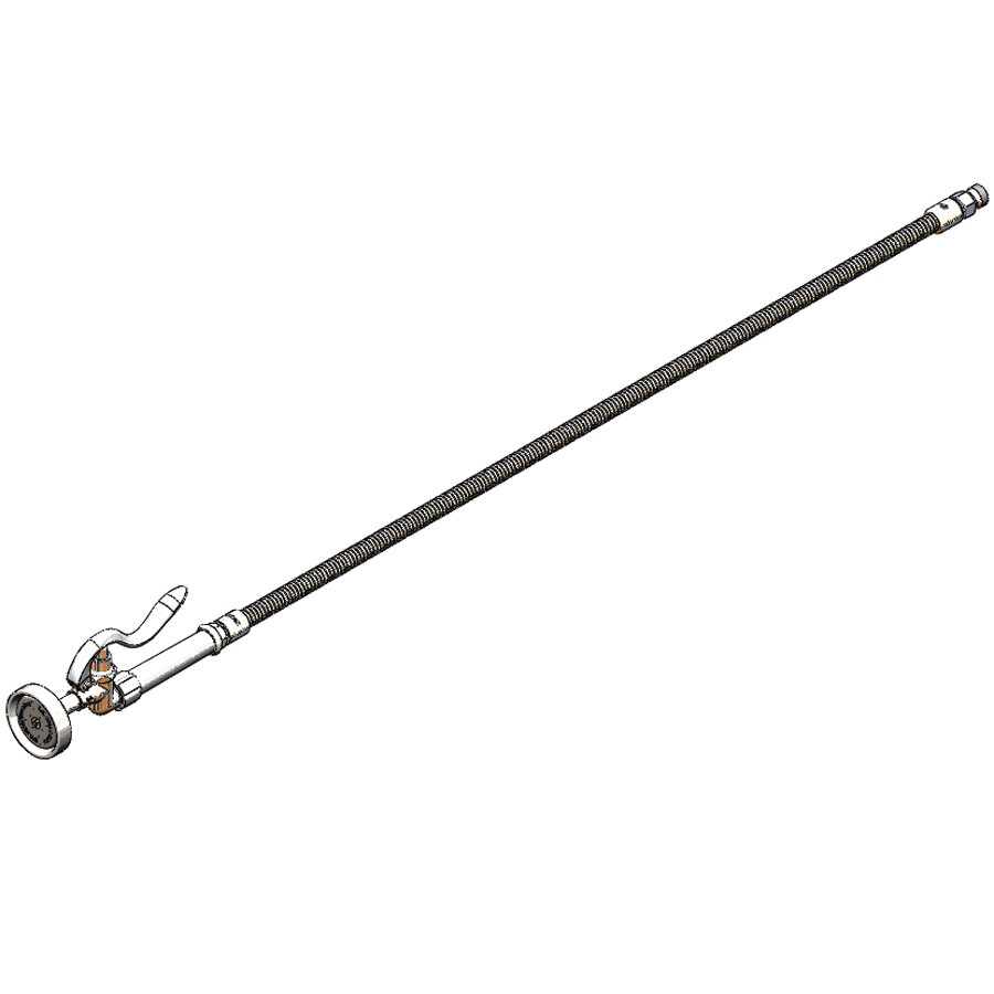 T&S B-0100-UNIV 1.15 GPM Spray Valve with 44" Stainless Steel Hose and 1/2" NPT Male Connection