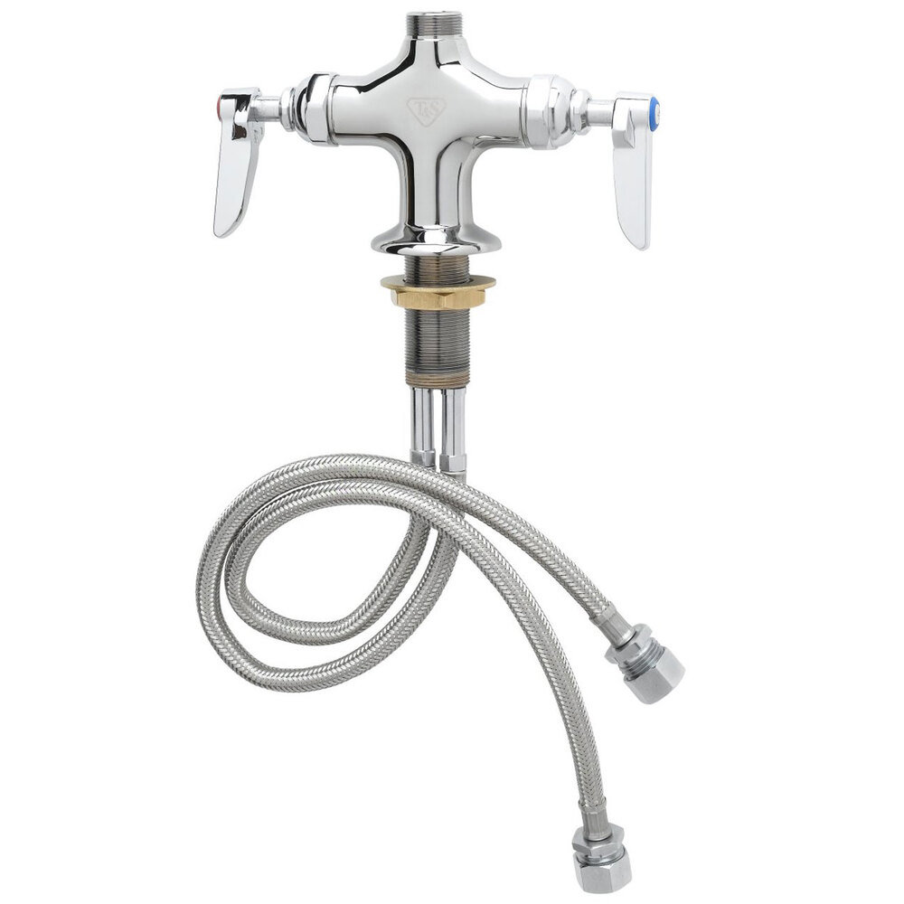 T&S B-0200-LN Deck Mounted Single Hole Pantry Faucet Base with Flex Inlets, Swivel Outlet, and Eterna Cartridges