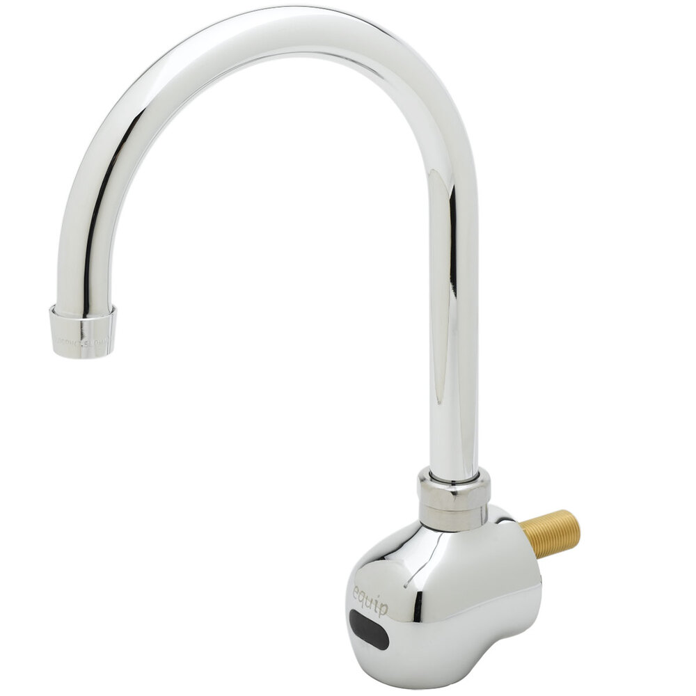 Equip by T&S 5EF-1D-WG-TMV Wall Mounted Sensor Faucet with 6 3/8" Swivel Gooseneck Spout, 2.2 GPM Aerator, and Thermostatic Mixing Valve