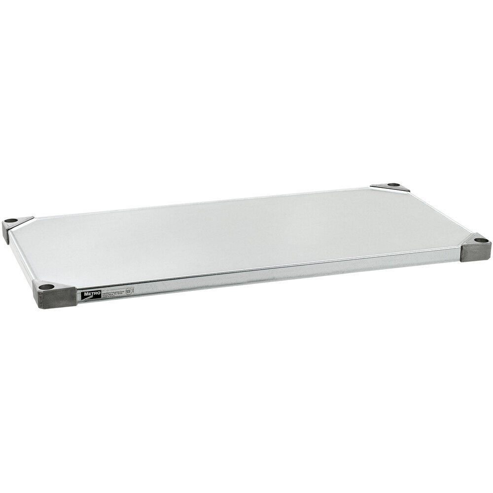 Metro 1860FG 18" x 60" 18 Gauge Flat Galvanized Solid Shelf