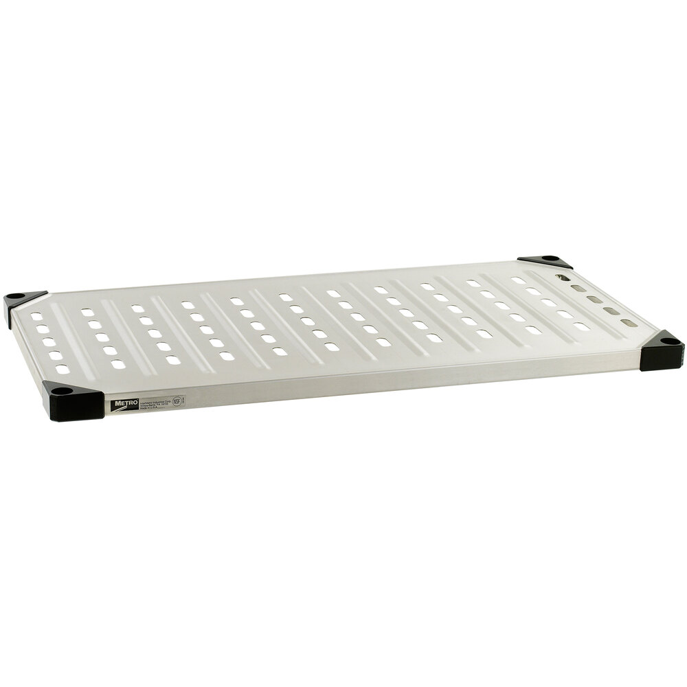 Metro 1824LG 18" x 24" 18 Gauge Louvered / Embossed Galvanized Solid Shelf
