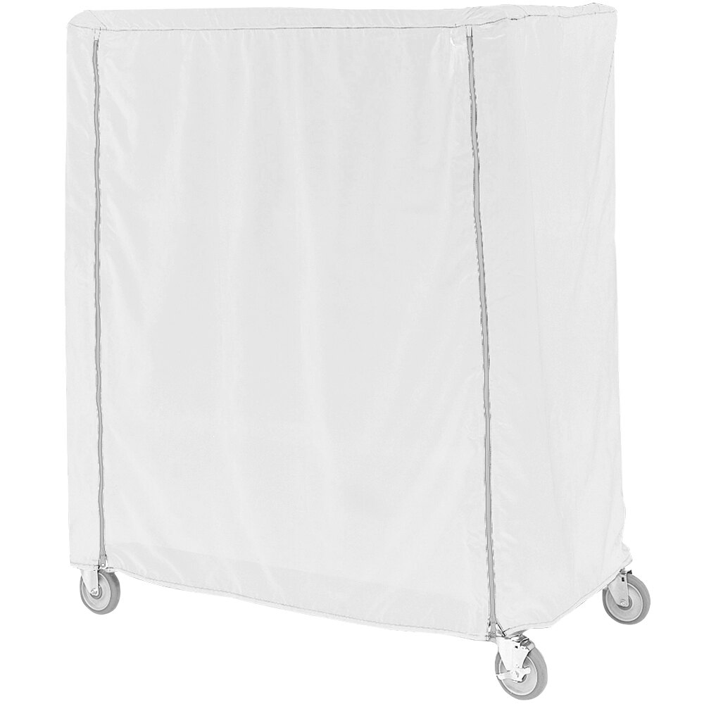 Metro 21X48X54C White Coated Waterproof Vinyl Shelf Cart and Truck Cover with Zippered Closure 21" x 48" x 54"
