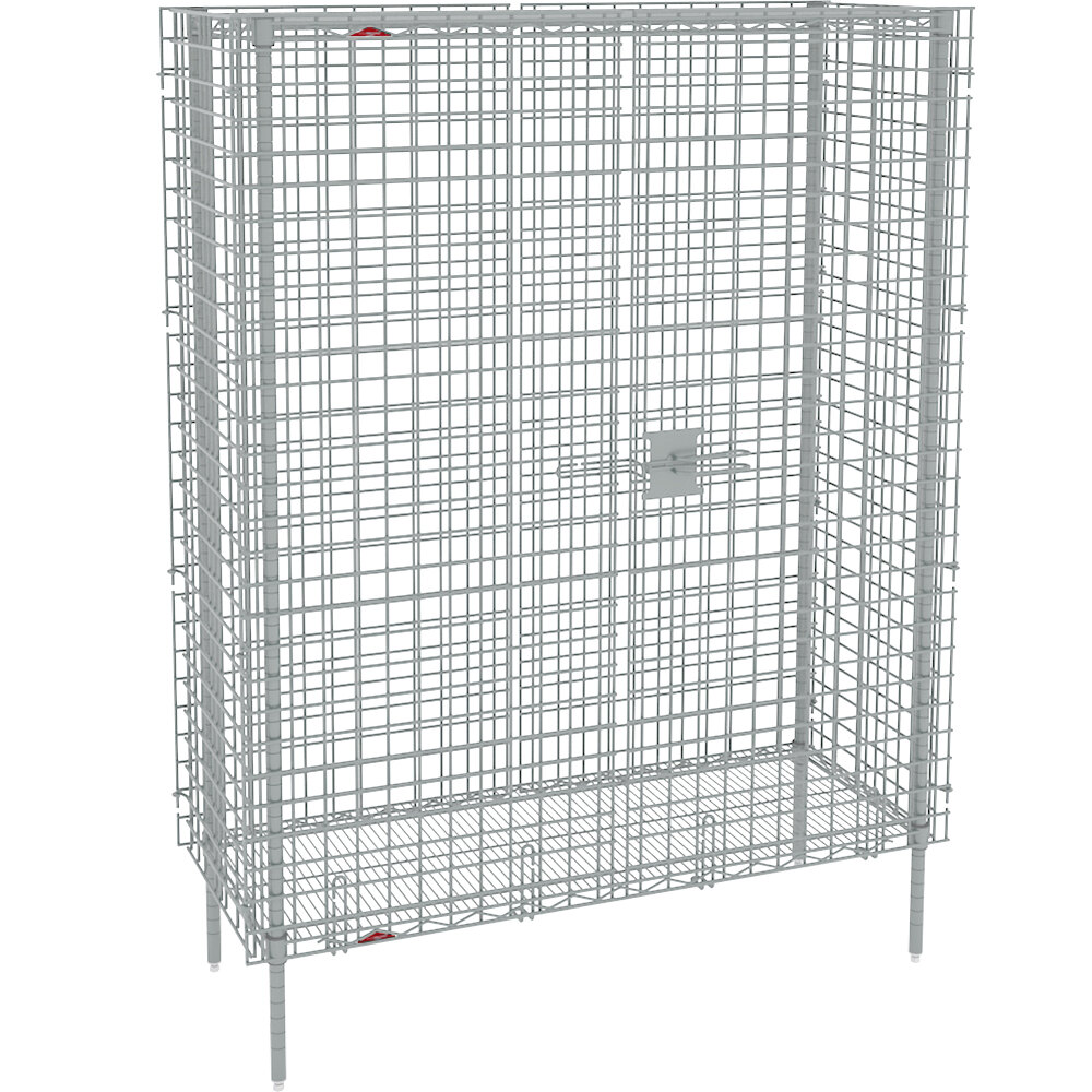 Metro SEC53S Stainless Steel Stationary Wire Security Cabinet 38 1/2" x 27 1/4" x 66 13/16"