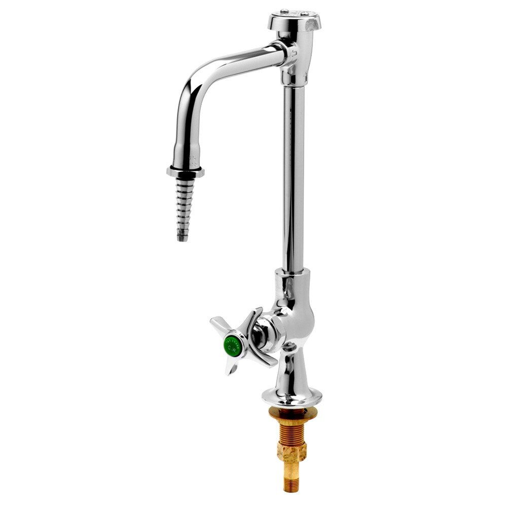 T&S BL-5705-08-VR Vandal Resistant Single Temperature Laboratory Faucet with 5 11/16" Gooseneck Spout, Serrated Tip, and Vacuum Breaker