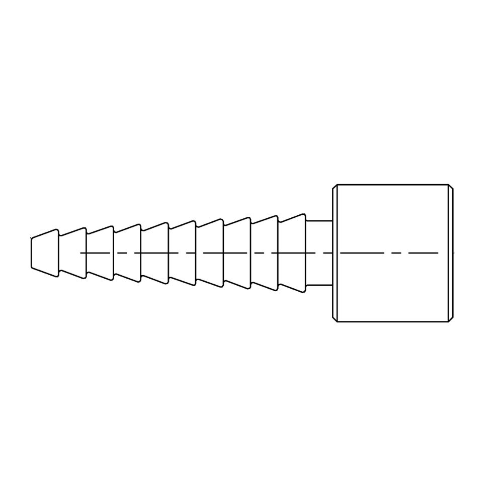 T&S BL-9540-10 Gray PVC Straight Serrated Tip with 3/8" IPS Female Connections