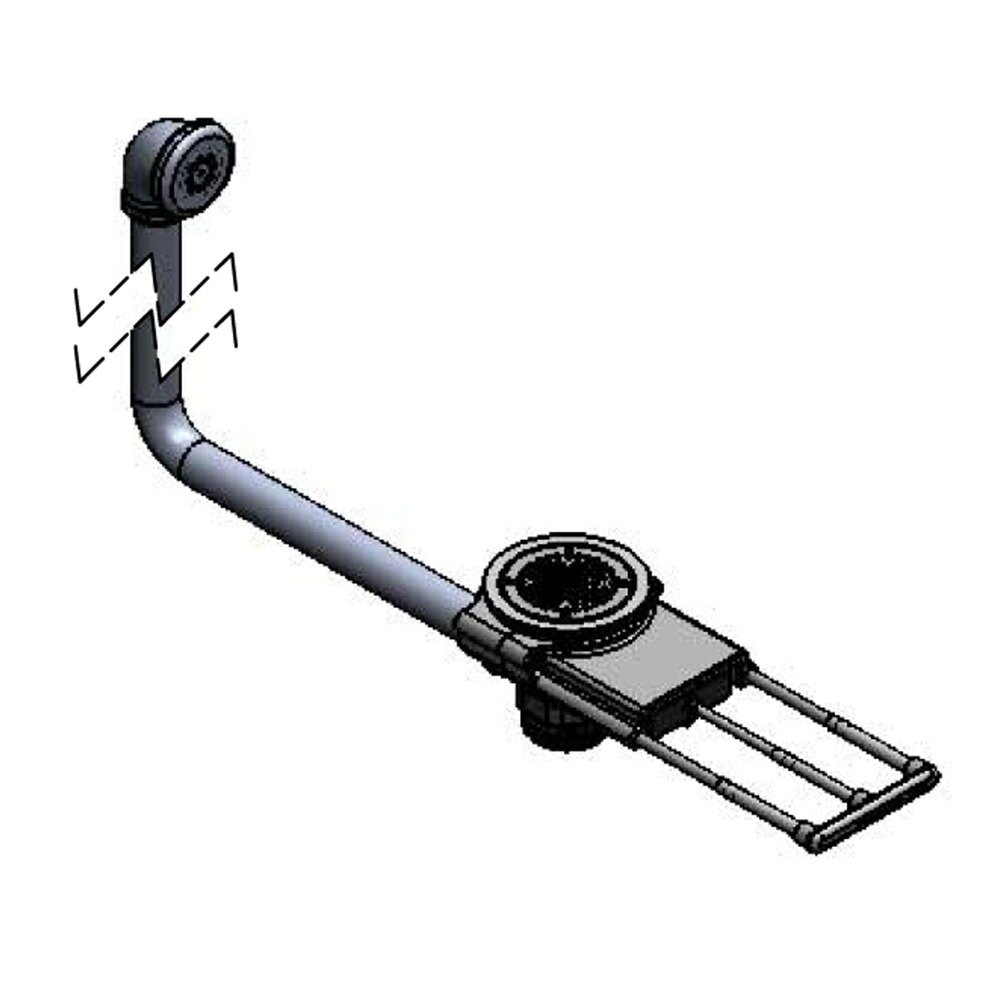 T&S B-3992-01-3X Modular Waste Drain Valve with Pull Handle, 3" Handle Extension, 3 1/2" Sink Opening, and Overflow Tube