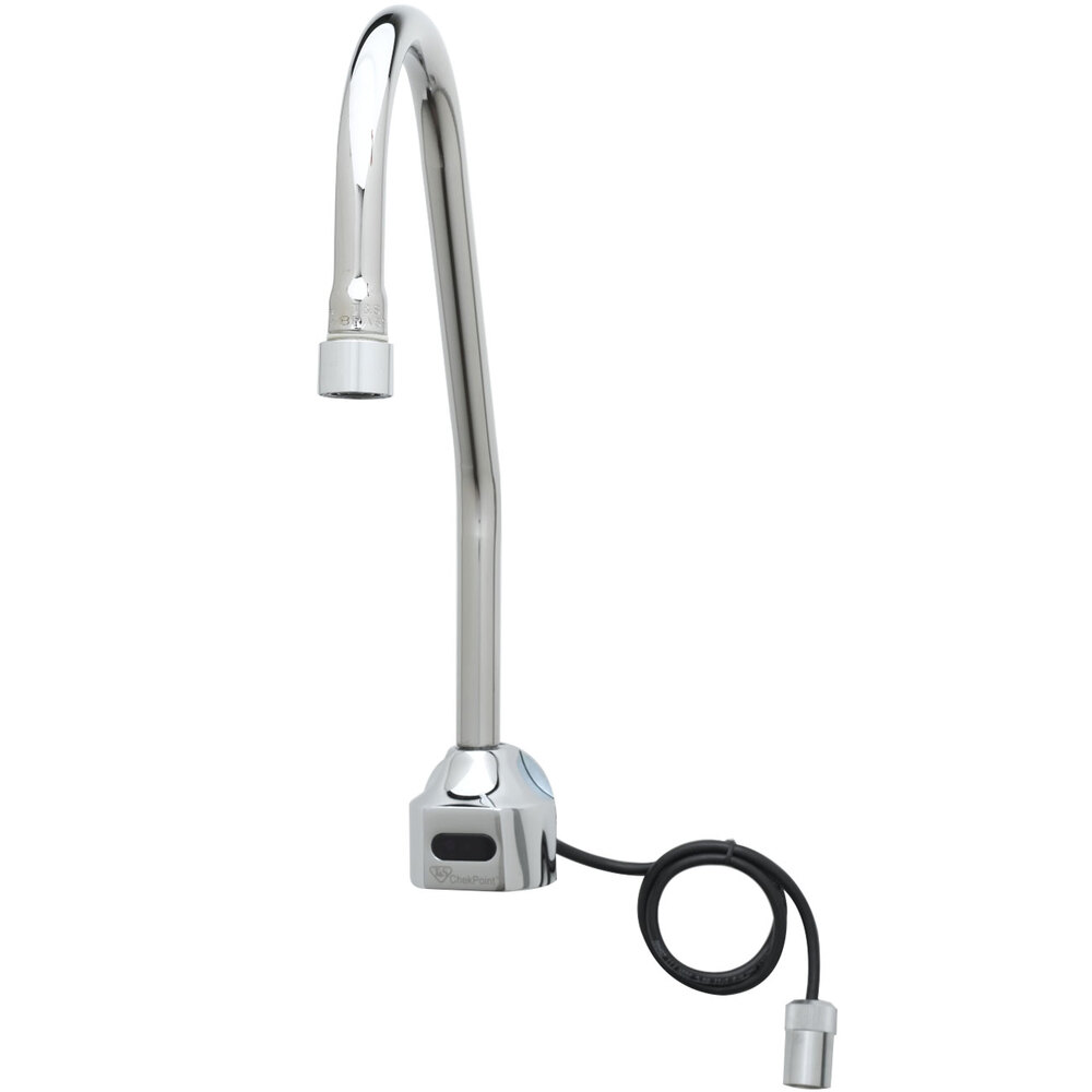 T&S EC-3101-LMV Wall Mounted ChekPoint Sensor Faucet with 4 1/8" Rigid Gooseneck Spout and 2.2 GPM Aerator (No Mixing Valve)