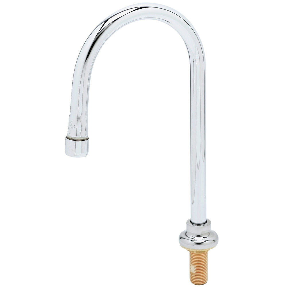 T&S B-0545-F10 Deck Mount Faucet with 5 11/16", 0.9 GPM Dummy Swivel Gooseneck and Plain End Outlet